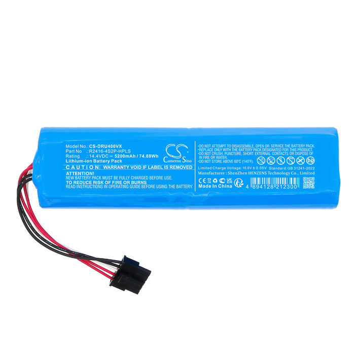 Dreame Bot X30 Ultra D10s plus L30 Ultra RCXE0307 RLX56CE RLX63CE RLX63CE-2 X40 Pro Ultra X40 Ultra 5200mAh Vacuum Replacement Battery