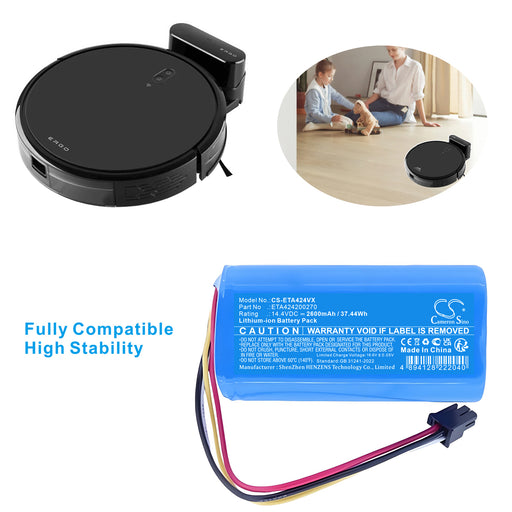 ETA 2218 9000 Ergo 2218 Ergo Ergo 2218 Vacuum Replacement Battery