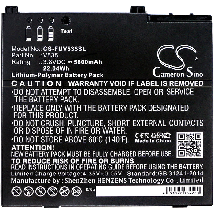Fujitsu Lifebook Stylistic V535 Tablet Replacement Battery