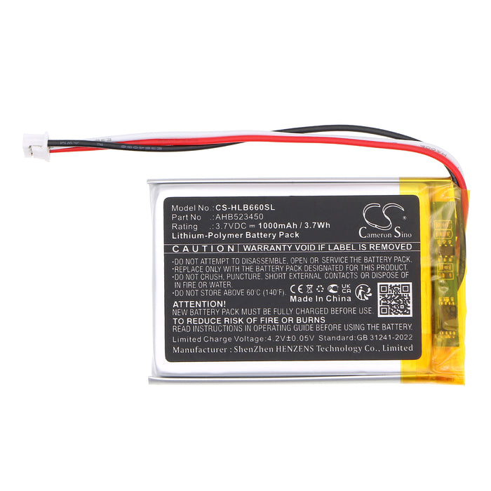 HelloBaby HB31 Monitor HB6231 Monitor HB6233 Monitor HB66 Monitor HB66 Pro Monitor Baby Monitor Replacement Battery