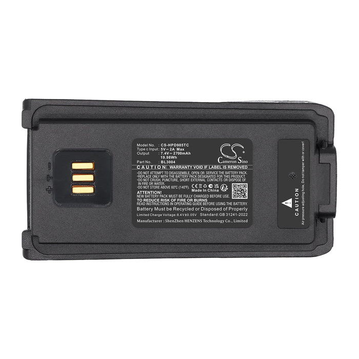 Hytera PD980 PD980 PD985 PD985B PD985B PD985U PD985U 2700mAh Two Way Radio Replacement Battery