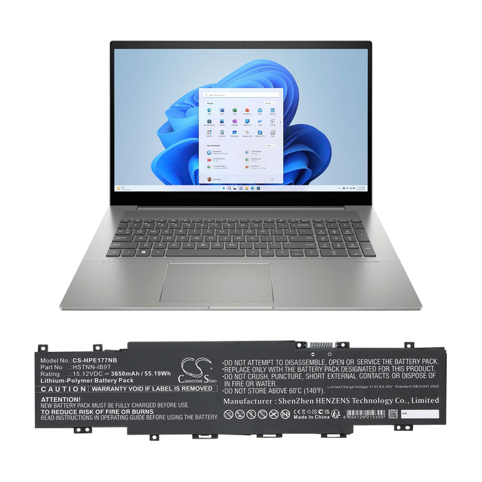 HP Envy 17-CH0005UA Envy 17-CH0010CA Envy 17-CH0011NB Envy 17-CH0022UR Envy 17-CH0082NF Envy 17-CH0108NF Envy  Laptop and Notebook Replacement Battery