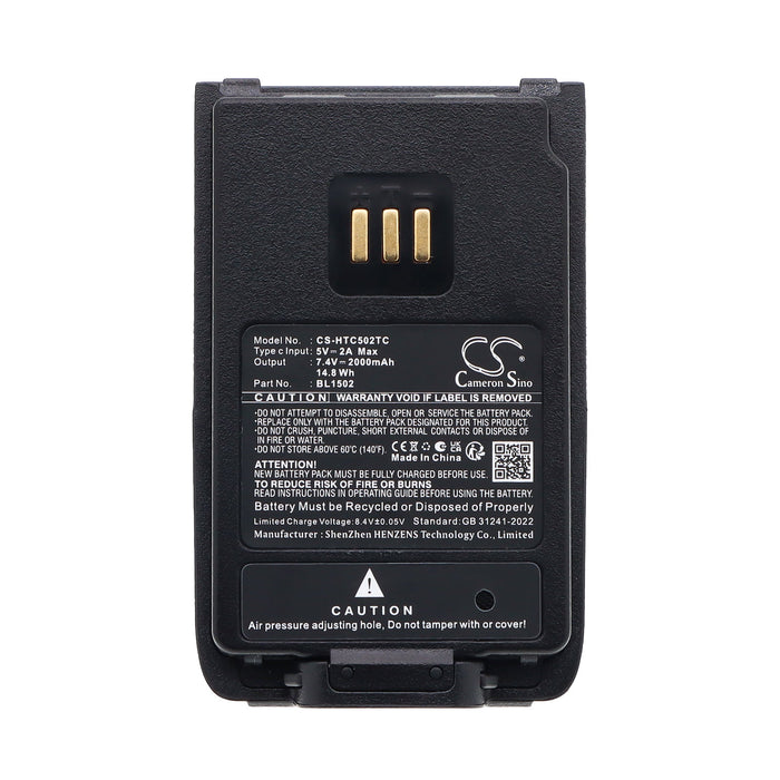 Hytera DP505 PD402 PD405 PD406 PD412 PD415 PD485 PD500 PD502 PD502G PD505 PD505LF PD506 PD508 PD560 PD562 PD 2000mAh Two Way Radio Replacement Battery
