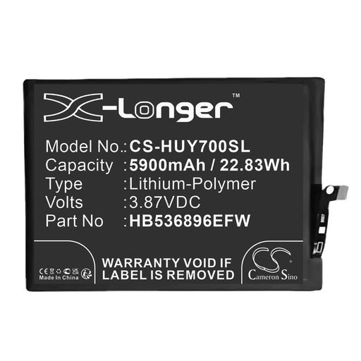 Huawei MGA-AL00, MGA-LX3, MGA-LX9, MGA-LX9N, Nova Y70, Nova Y70 Plus, Nova Y70+ Mobile Phone Replacement Battery