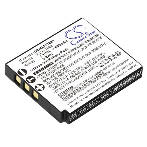 Kodak EasyShare M1033,EasyShare V1233,Easyshare V1273,EasyShare V1253,EasyShare M1093 IS,Easyshare V1073,Zi8 Pocket Video C Camera Replacement Battery