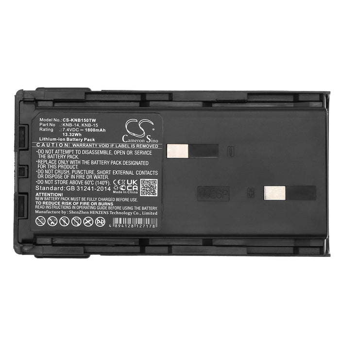 Bendix-King RPU416, RPU599, RPV516, RPV516A, RPV516B, RPV599, RPV599A 1800mAh Two Way Radio Replacement Battery
