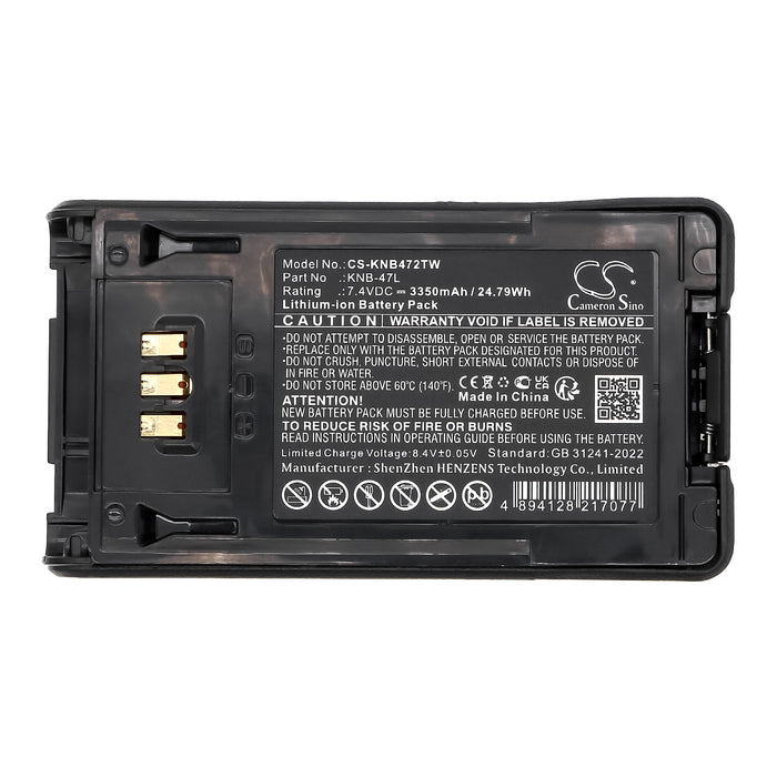 Kenwood NX-200 NX-300 TK-3320 TK-5220 TK-5320 3350mAh Two Way Radio Replacement Battery