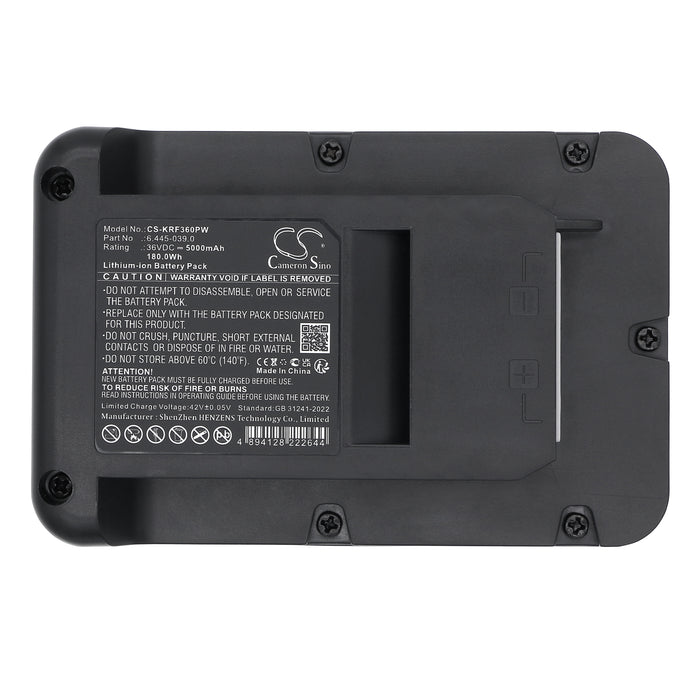 Karcher Cordless lawn mower LMO 36-40,Cordless lawn mower LMO 36-46,K2,Leaf blower 36 V LBL 4,Multi-tool MT 36 5000mAh Garden Tool Replacement Battery