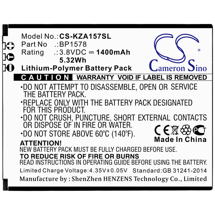 Kazuna eTalk 4G KAZ-F019 KAZ-F019PP eTalk KAZF019PP 440G Mobile Phone Replacement Battery