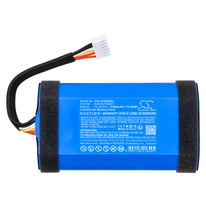 LG XBOOM Go XG9 XG9QBK.ABRALLB XG9QBK.ABRALLK XG9QBK.DEUSLLB XG9QBK.DEUSLLK 5200mAh Speaker Replacement Battery