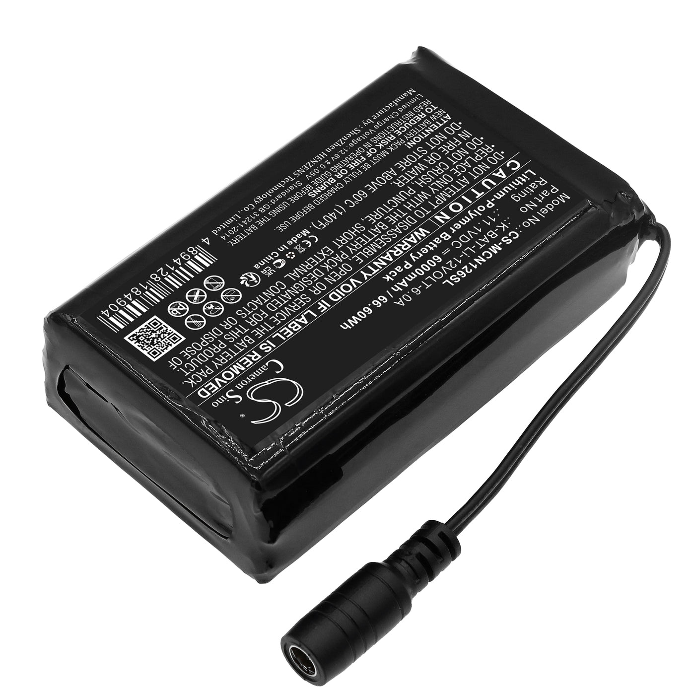 Batterie Li-Po 12V 6000mAh Pour Vêtements Chauffants Macna - Réf. K-BAT-Li-12VOLT-6.0A - Neuf
