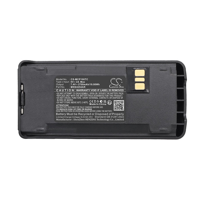 Motorola CP040 CP100 CP100D CP140 CP150 CP160 CP170 CP180 CP185 CP200 CP200D CP200XLS CP250 CP340 CP360 CP38 2700mAh Two Way Radio Replacement Battery