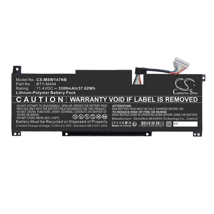 MSI Modern 14 C7M-044XES Modern 14 C7M-046NL Modern 14 C7M-047BE Modern 14 C7M-048US Modern 14 C7M-049US Moder Laptop and Notebook Replacement Battery