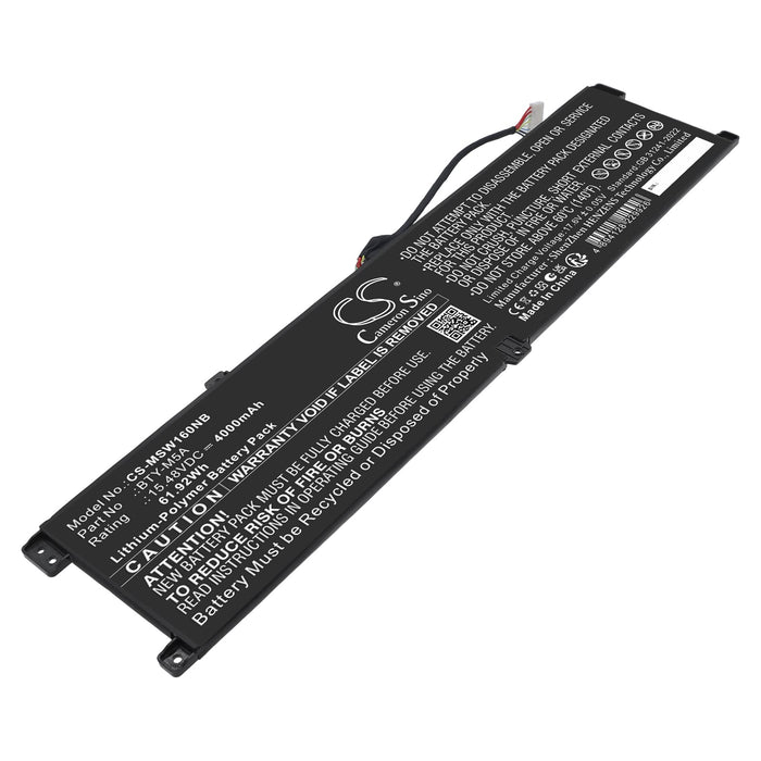 MSI B14VFKG-056UK Creator M16 HX C14VFG C14VGG C14VEG Sword 16 HX B14VFKG-056UK Laptop and Notebook Replacement Battery