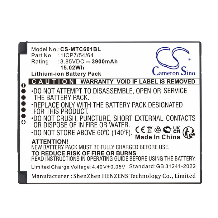 iMozen TC601,TC601A Barcode Replacement Battery
