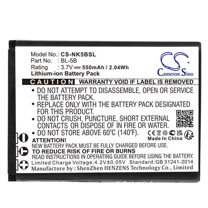 BLU Bar Q 550mAh GPS Replacement Battery