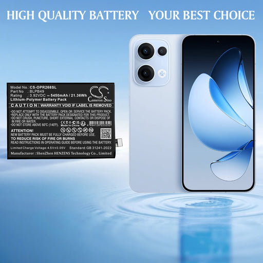 Oppo CPH2689,PKM110,Reno13,Reno13 5G Mobile Phone Replacement Battery