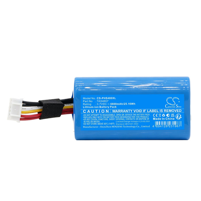 Philips TAS4807 TAS4807B/00 S4807 6800mAh Waterproof Wireless Bluetooth Speaker Replacement Battery