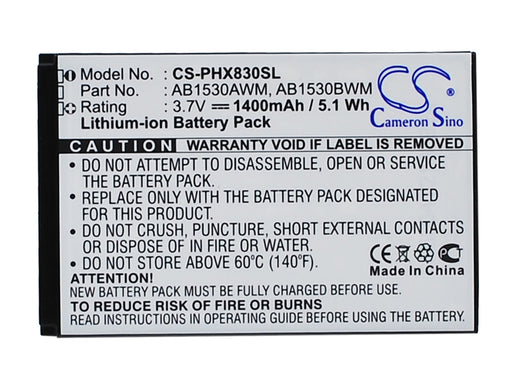 Philips Xenium T910,Xenium X603,Xenium X620,Xenium X630,Xenium X806,Xenium X809,Xenium X830 Mobile Phone Replacement Battery
