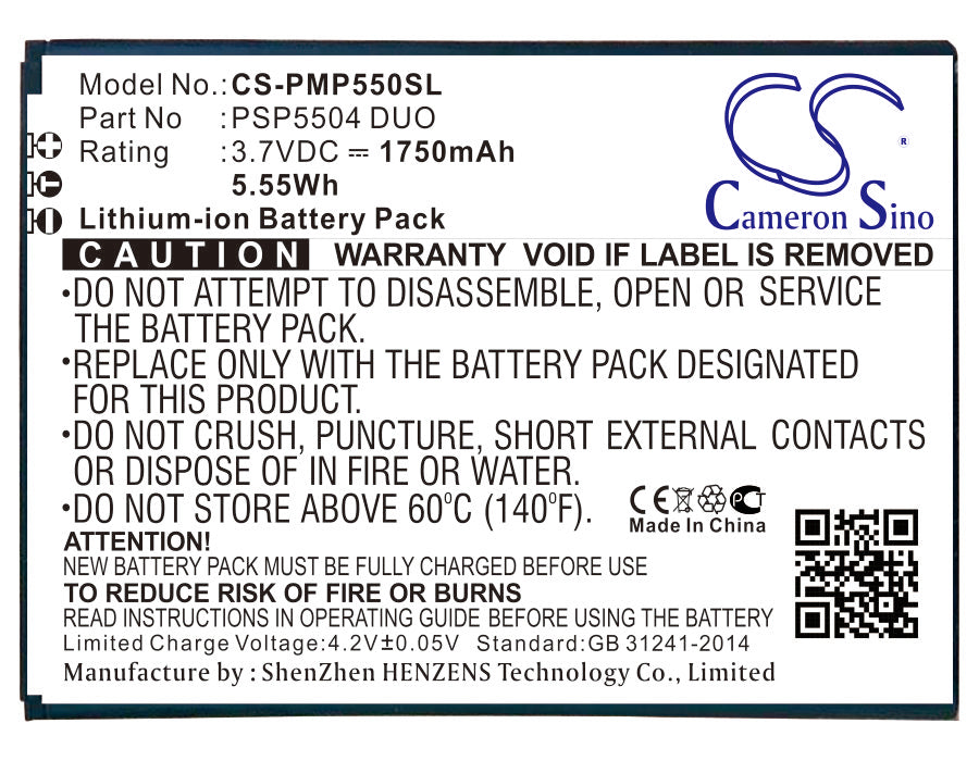 Prestigio MultiPhone 5504 DUO Mobile Phone Replacement Battery