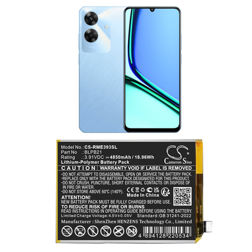 Realme Note 60 Note 60x RMX3933 RMX3938 Mobile Phone Replacement Battery