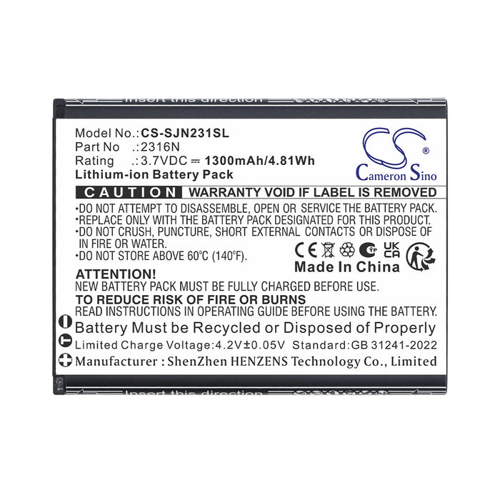 SPC Jasper 2 4G Jasper 2316N Jasper 2327N Mobile Phone Replacement Battery
