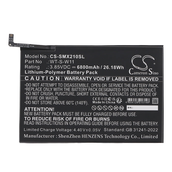 Samsung Galaxy Tab A9+ 5G 11 SM-X210 SM-X210NZAEXAR SM-X216 SM-X216B SM-X216N SM-X218U SMX210NZAEG Tablet Replacement Battery