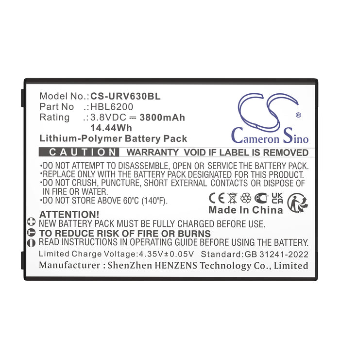 Urovo i6200S i6300A i6292S Barcode Replacement Battery