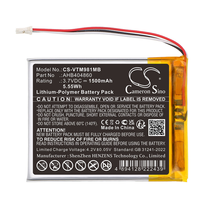 V Tech VM981,VM991 PU Wi-Fi HD Video Monitor Baby Monitor Replacement Battery
