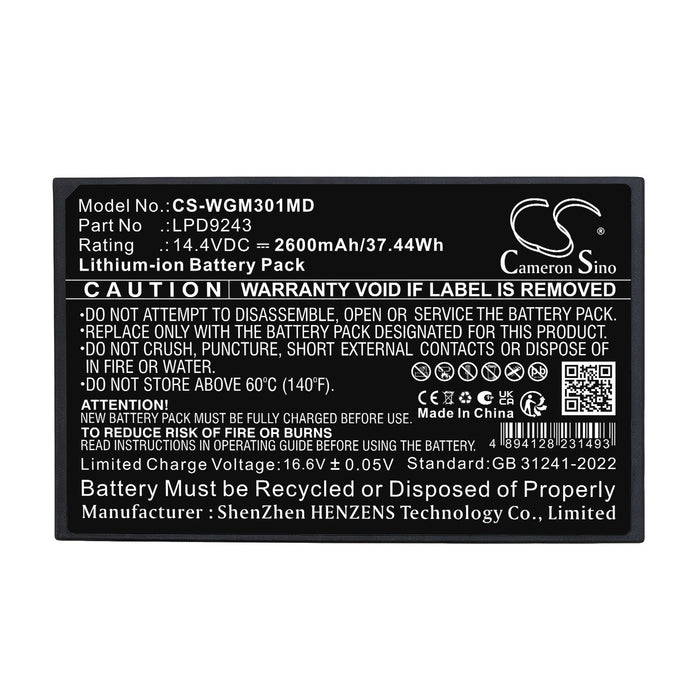 WEGO WGM-3012 M3000P WGS1010 WGF-08E Medical Replacement Battery
