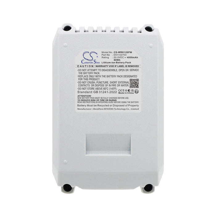 Workpro W004532A W004572A W004572A W004581AE W122035A W122046AE W125042A W125050A W125051A W159006A W159008A Power Tool Replacement Battery