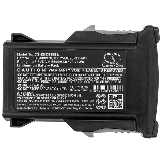 Zebra MC93,MC9300,MC9400, MC9450 Barcode Replacement Battery