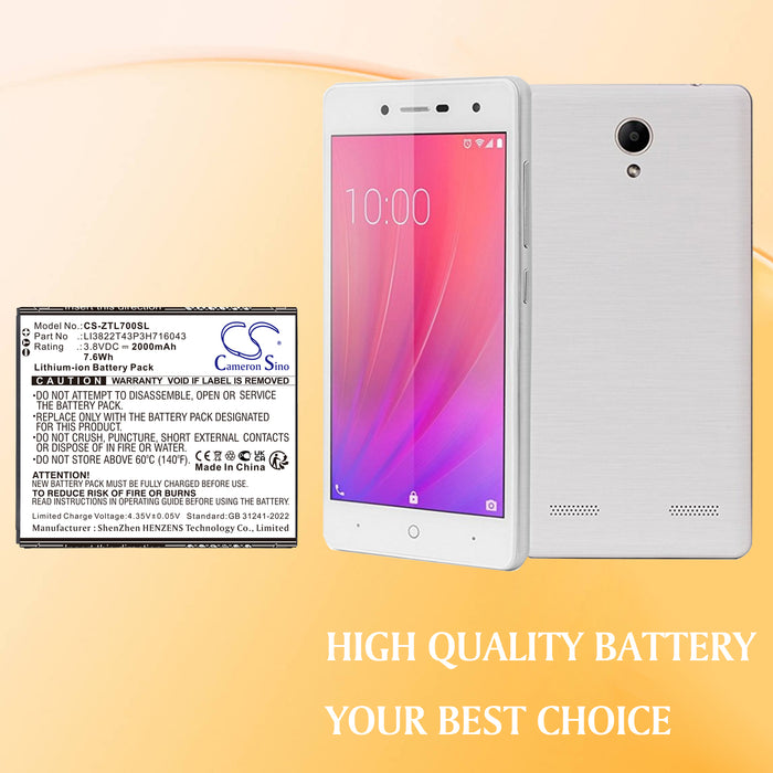 ZTE Blade A30,Blade A320,Blade L7 Mobile Phone Replacement Battery