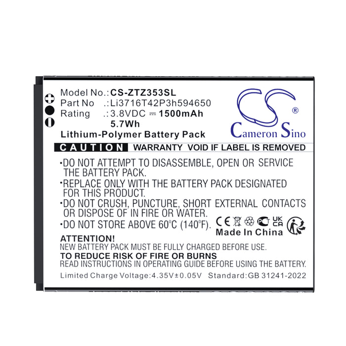 ZTE 353VL Mobile Phone Replacement Battery