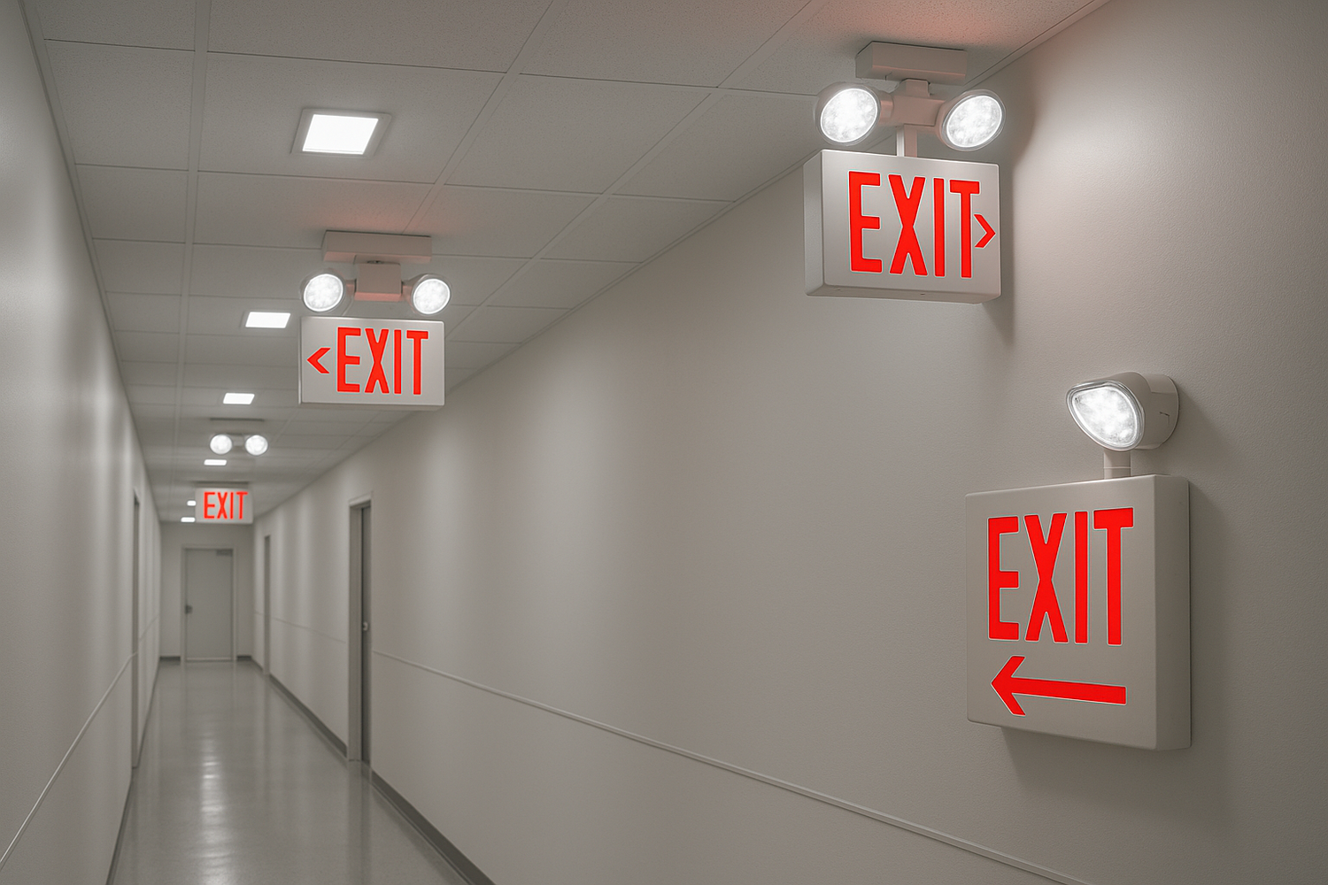 emergency lights in a building