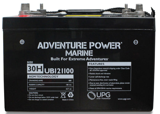 Adventure Power Marine 12V 110Ah SLA - AGM Battery - Marine Post