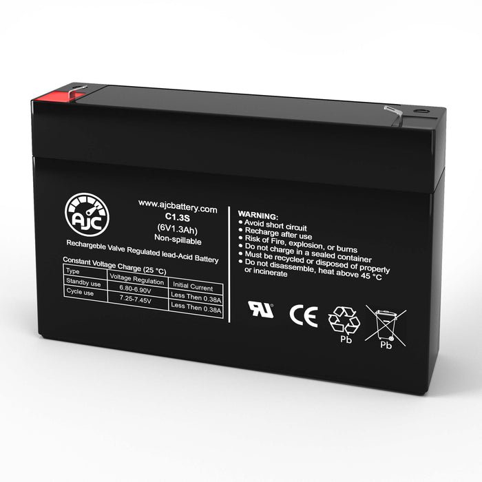 Portalac lac PE6V1.2F1 6V 1.3Ah Emergency Light Replacement Battery