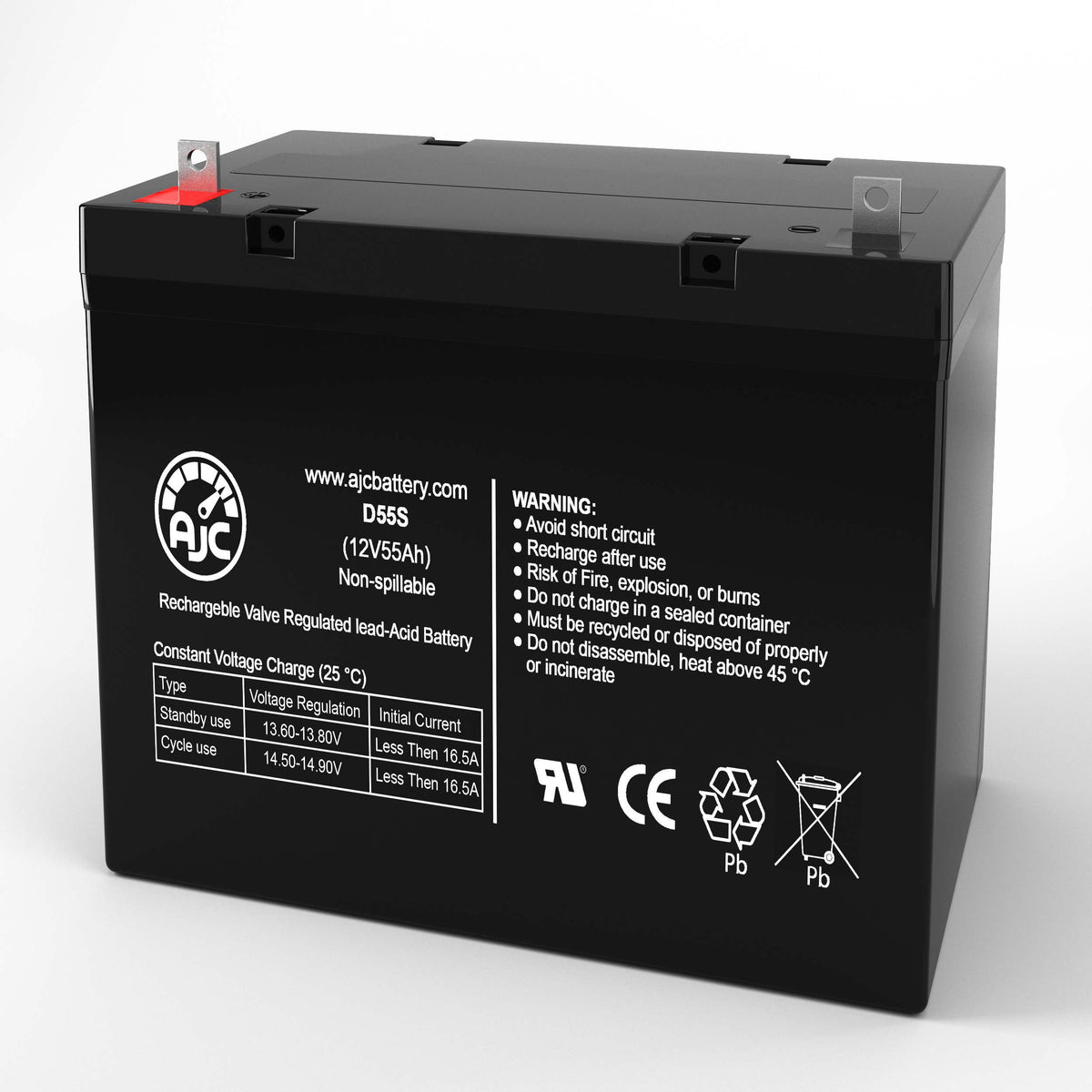 thumbnail image 2 of AJC 12V 1.3Ah Sealed Lead Acid Battery - Replacement For EaglePicher CF-12V1.3 2 of 12