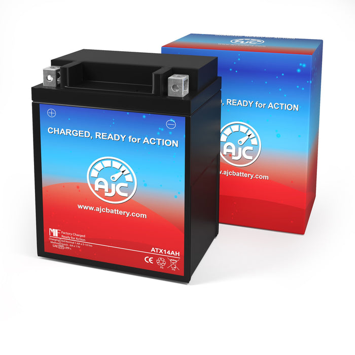 Power Source WPX14AH-BS Powersports Replacement Battery