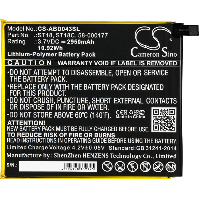 Amazon B01GEW27DA Kindle Fire 7in Kindle Fire 7th Generation 201 SR043KL SR04KL Tablet Replacement Battery-3