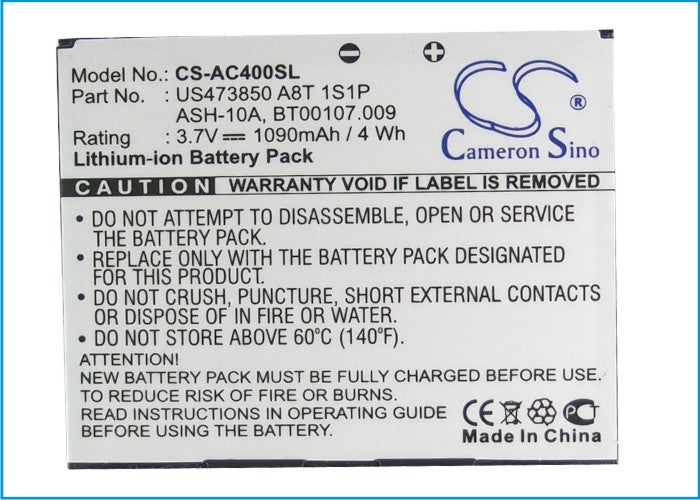 Acer beTouch E400 beTouch E400B neoTouch P400 Mobile Phone Replacement Battery-5