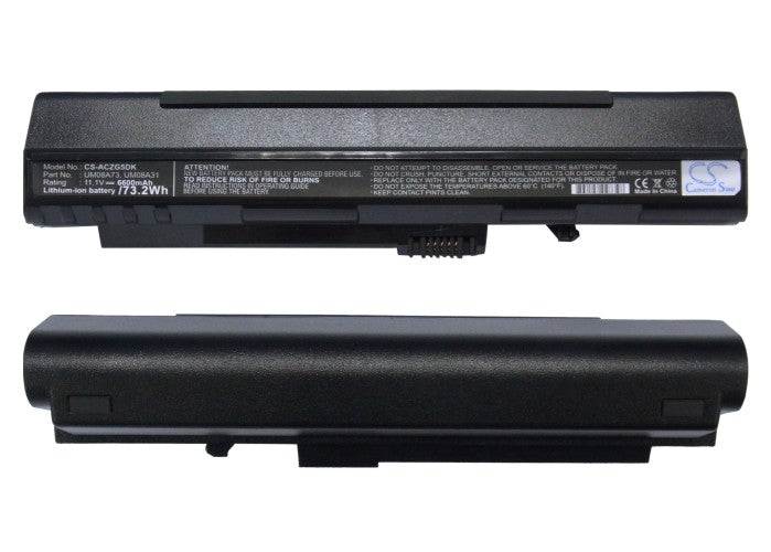 Acer Aspire One Aspire One 531H Aspire One 531H-1440 Aspire One 531H-1766 Aspire One 571 Aspire  6600mAh Black Laptop and Notebook Replacement Battery-5