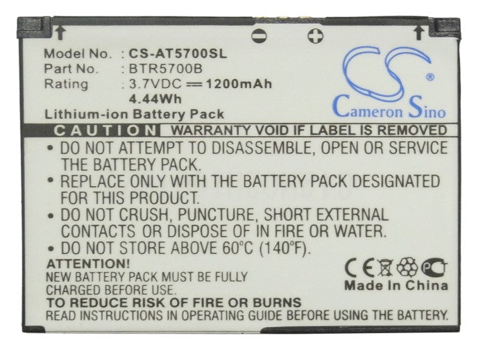 Audiovox SMT5700 SMT-5700 1200mAh Mobile Phone Replacement Battery-5