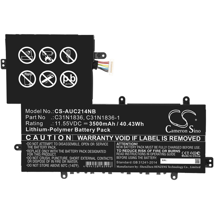 Asus C204MA-1A C204MA-BU0005 C204MA-BU0010 C204MA-GJ0003 C204MA-GJ0023 C204MA-YS02-GR C214MA-BU0003 C214MA-BU0 Laptop and Notebook Replacement Battery-3