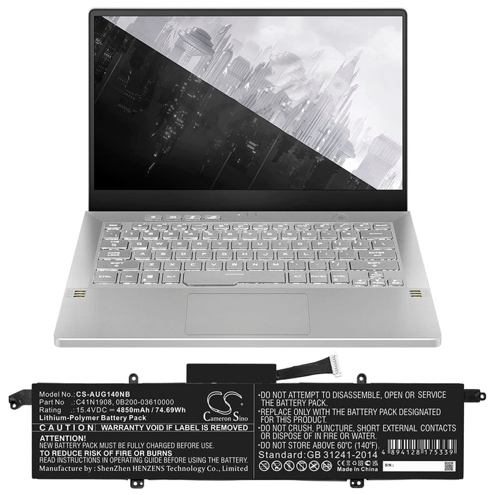 Asus UX535LH-BH74 UX535LH-BN002T UX535LH-BN033R UX535LH-BN128R ZenBook Pro 15 UX535LH ZenBook Pro 15 UX535LH-A Laptop and Notebook Replacement Battery-6