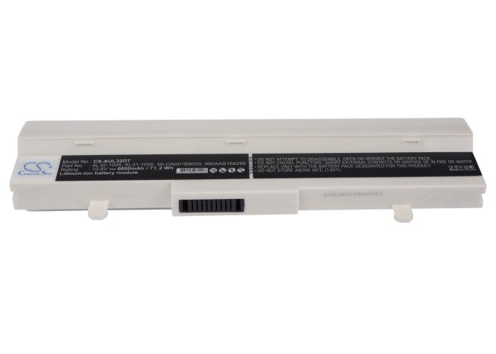 Asus Eee PC 1001HA Eee PC 1005 Eee PC 1005H Eee PC 1005HA Eee PC 1005HA-A Eee PC 1005HAB Eee PC  6600mAh White Laptop and Notebook Replacement Battery-5