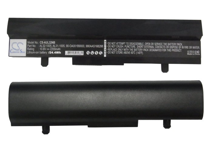 Asus Eee PC 1001HA Eee PC 1005 Eee PC 1005H Eee PC 1005HA Eee PC 1005HA-A Eee PC 1005HAB Eee PC  2200mAh Black Laptop and Notebook Replacement Battery-5