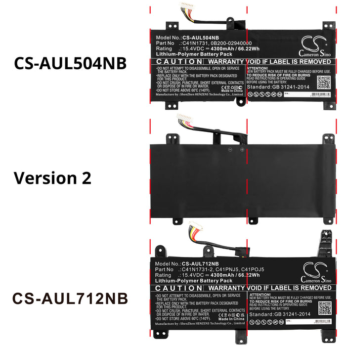 Asus G731GW ROG SCAR II GL504GV-ES015T Rog scar II Gl764gw ROG SCAR2-G715GV-EV023T ROG Strix G G531GU-AL013T R Laptop and Notebook Replacement Battery