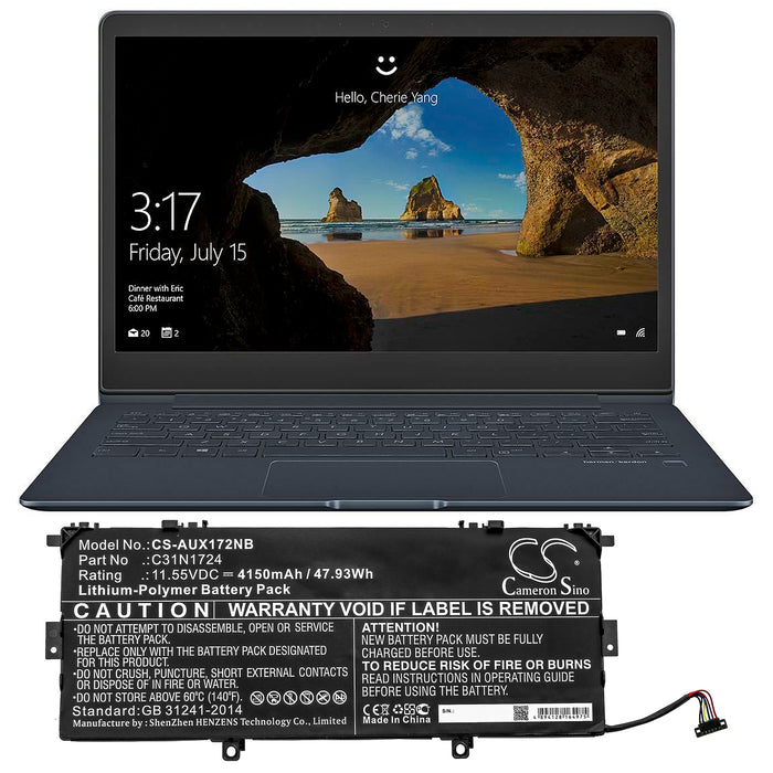 Asus U3100FAL UX331FAL ZenBook 13 UX331FA-A3071T ZenBook 13 UX331FA-AS51 ZenBook 13 UX331FA-DB71 ZenBook 13 UX Laptop and Notebook Replacement Battery-5