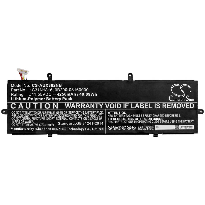 Asus Flip UX362 Q326FA Q326FA-BI7T13 UX362 UX362FA UX362FA i7 UX362FA-2B UX362FA-2G ZenBook 14 UX433FA-A5232R  Laptop and Notebook Replacement Battery-3